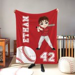 Personalisierte Multicolor Ball Sport Cartoon Charakter weiche Decke mit Namen und Nummer Home Decor Game Day Geburtstagsgeschenk für Ball-Liebhaber werfen