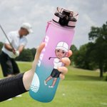 Bouteille d'Eau de Sport Personnalisée avec Nom et Personnage Dessin Animé Style de Golf Cadeau d'Anniversaire pour Passionnés de Golf