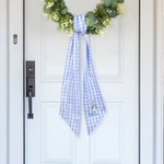 Gepersonaliseerd Geborduurd Schattig Konijntje Kruis 100% Katoen Gingham Paasmand Sjerp met Naam Deurmand Decor Doopcadeau voor Kinderen
