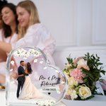 Personalized Heart Shape Photo Acrylic Plaque with Name Date Home Decor Wedding Anniversary Gift for Newlyweds