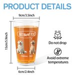Personalized We Woof You 3D Cartoon 1-6 Dogs 16 oz Clear Beer Glass with Name and Text Father's Day Birthday Gift for Dog Dad Mom Dog Lover