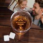 Personalized Only The Best Dad Handprint 10 oz Old Fashional Whiskey Glass with 1-10 Names Father's Day Birthday Gift for Men