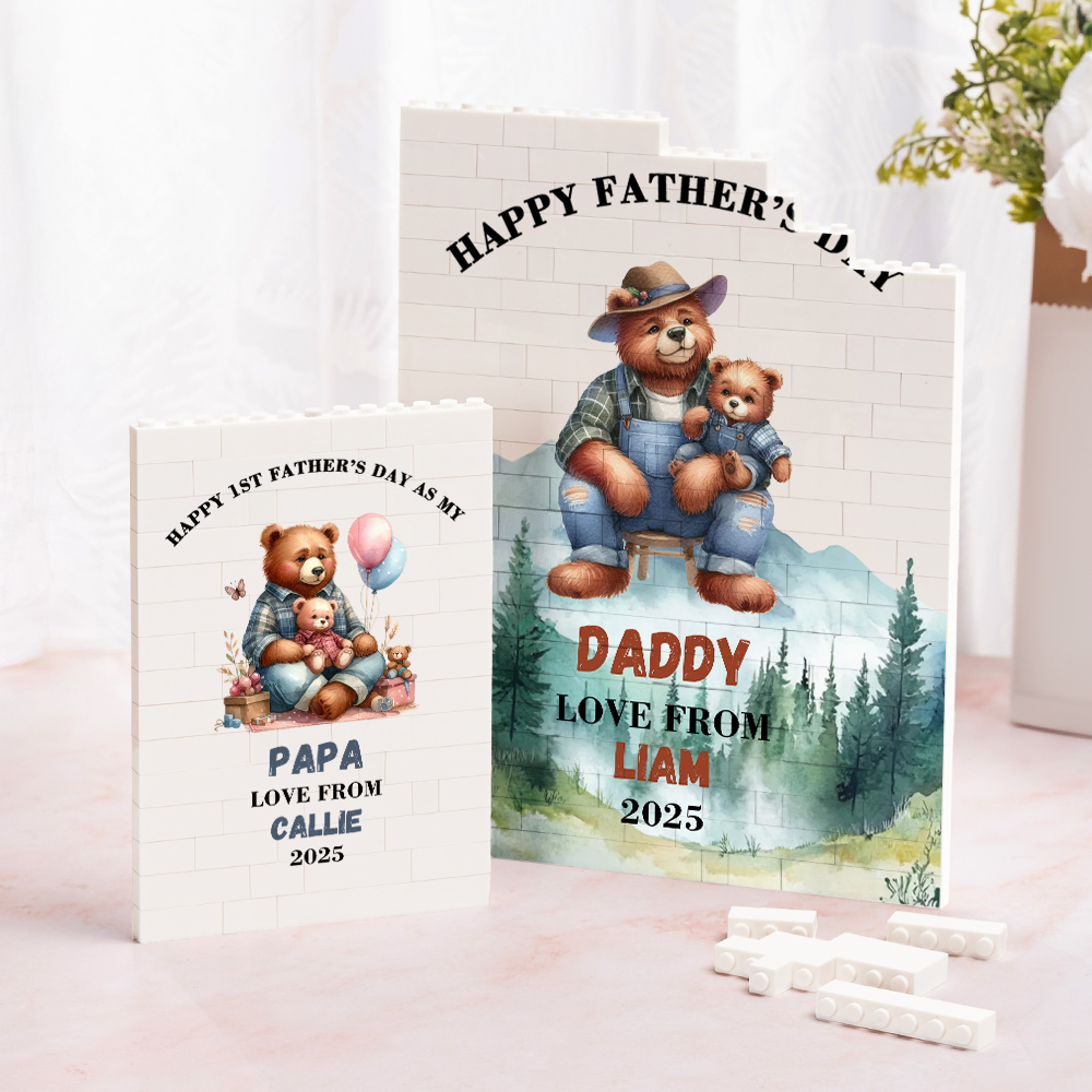 Puzzle de briques de construction personnalisé avec nom et titre Cadeau d'anniversaire de fête des pères pour papa grand-père