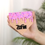 Personalised Melted Ice Cream Waffle Acrylic Ornament with Name and Number Bag Accessories Game Birthday Gift for Baseball Softball Lovers Athletes