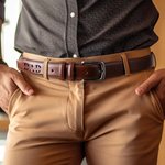 Personalized Dad Heart Pattern 1-6 Names Men's Casual Buckle Leather Belt with Engraved Title Birthday Father's Day Gift for Father Husband