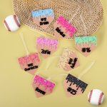 Personalised Melted Ice Cream Waffle Acrylic Ornament with Name and Number Bag Accessories Game Birthday Gift for Baseball Softball Lovers Athletes