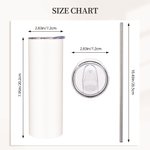 Personalisierte Sie ist mutig positive Zitate Cartoon Girl 20 oz Name Skinny Becher mit Deckel Stroh Affirmation Jahrestag Geburtstag Geschenk für Frauen Mädchen