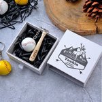 Personalised Mini Baseball Softball Keychain Set with Name and Box Wedding Party Thank You Gift for Groomsmen Ball Game Lovers