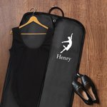 Personalisierte Tänzer Silhouette Wasserdicht Oxford Zippered Garment Dust Bag mit Namen und Ledergriff Performance Day Geburtstagsgeschenk für Tänzer