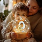 Personalized Classic Winnie the Pooh Acrylic LED Night Light with Wooden Base and Name Nursery Room Decor Birthday Gift for Boys Girls