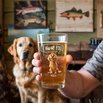 Personalized We Woof You 3D Cartoon 1-6 Dogs 16 oz Clear Beer Glass with Name and Text Father's Day Birthday Gift for Dog Dad Mom Dog Lover
