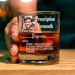 Personalized Funny Prescription Photo 10 oz Whiskey Glass with Name and Alcohol Name Birthday Father's Day Gift for Dad Grandpa Whiskey Lovers