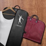 Personalisierte Tänzer Silhouette Wasserdicht Oxford Zippered Garment Dust Bag mit Namen und Ledergriff Performance Day Geburtstagsgeschenk für Tänzer