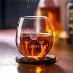 Personalised Golf Theme Whiskey Glasses with Name Father's Day Birthday Gift for Men Golf Lovers Drinkers