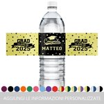 Etichette impermeabili personalizzate con nome e anno classe di laurea 2025 per bottiglie acqua regalo di festa di laurea per laureati