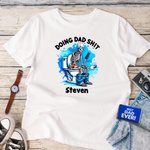 Personalisierte Doing Dad Shit Skelett 100% Baumwolle T-Shirt mit Namen Geburtstag Vatertag Urlaub Geschenk für Papa Opa