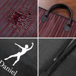 Personalisierte Tänzer Silhouette Wasserdicht Oxford Zippered Garment Dust Bag mit Namen und Ledergriff Performance Day Geburtstagsgeschenk für Tänzer