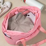 Bolsa de viaje personalizada con lazo floral, nombre bordado y correa elástica Accesorio de fitness Regalo de cumpleaños para mujeres amantes del yoga