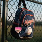 Personalised Melted Ice Cream Waffle Acrylic Ornament with Name and Number Bag Accessories Game Birthday Gift for Baseball Softball Lovers Athletes