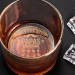 Personalized Only The Best Dad Handprint 10 oz Old Fashional Whiskey Glass with 1-10 Names Father's Day Birthday Gift for Men