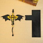 Personalised Black Gold Double Dragon Book Insert Bookmark with Name Bookshelf Decor Birthday Gift for Bookworm Book Lovers