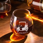 Personalised Golf Theme Whiskey Glasses with Name Father's Day Birthday Gift for Men Golf Lovers Drinkers