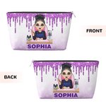 Personalisierte niedlichen Cartoon Maniküre Charakter Make-up Tasche mit Namen Geburtstag Beauty Salon Eröffnung Geschenk für Nagel-Techniker