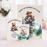 Henkilökohtainen söpö sarjakuva halaileva karhu rakennus tiili palapelit nimi ja otsikko Isänpäivä syntymäpäivälahja isälle isoisä isoisä