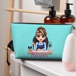 Personalisierte niedlichen Cartoon Maniküre Charakter Make-up Tasche mit Namen Geburtstag Beauty Salon Eröffnung Geschenk für Nagel-Techniker
