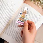 Marque-page Magnétique Personnalisé avec Nom Personnage Cartoon Cadeau Anniversaire pour Femme Amatrice de Lecture