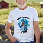 Personalisierte Doing Dad Shit Skelett 100% Baumwolle T-Shirt mit Namen Geburtstag Vatertag Urlaub Geschenk für Papa Opa