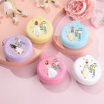 Personalisierte Schmetterling Cartoon Blumenmädchen zurück Ansicht Tasche Folding Haarbürste mit Spiegel und Name Braut Dusche Hochzeit Party Geschenk für Blumenmädchen