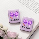 Personalisierte Bogen Bleistift Leder magnetische Lesezeichen Clip mit Namen Lesen Zubehör Geburtstag Geschenk für Leser Bücherwürmer