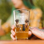 Personalized We Woof You 3D Cartoon 1-6 Dogs 16 oz Clear Beer Glass with Name and Text Father's Day Birthday Gift for Dog Dad Mom Dog Lover