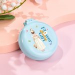 Personalisierte Schmetterling Cartoon Blumenmädchen zurück Ansicht Tasche Folding Haarbürste mit Spiegel und Name Braut Dusche Hochzeit Party Geschenk für Blumenmädchen