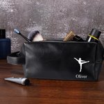 Personlig balettsilhuett Vattentät toalettväska i läder med namn och bärbart handtag för resor Födelsedagspresent för manlig dans