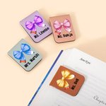 Personalisierte Bogen Bleistift Leder magnetische Lesezeichen Clip mit Namen Lesen Zubehör Geburtstag Geschenk für Leser Bücherwürmer