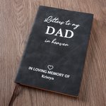 Personalized Letters To In Heaven Leather Notebook with  Appellation and Name Sympathy Condolence Gift for Loss of Family Friends
