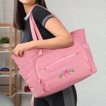 Bolsa de viaje personalizada con lazo floral, nombre bordado y correa elástica Accesorio de fitness Regalo de cumpleaños para mujeres amantes del yoga
