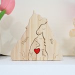Gepersonaliseerde Wolven Familie Rode Hart Houten Puzzel met 2-4 Namen Bureaudecor Verjaardag Jubileum Cadeau voor Familie