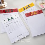 Personalized Greek Letters 50 Pages Notepad with Acrylic Board Sorority Meeting Birthday Gift for Sisters | Callie × Affinity Licensing