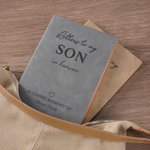 Personalized Letters To In Heaven Leather Notebook with  Appellation and Name Sympathy Condolence Gift for Loss of Family Friends