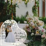 Personalized Heart Shape Photo Acrylic Plaque with Name Date Home Decor Wedding Anniversary Gift for Newlyweds