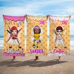 Asciugamano da spiaggia personalizzato con nome, numero, numero di telefono, numero di telefono, numero di telefono, numero di telefono, numero di telefono, numero di telefono.