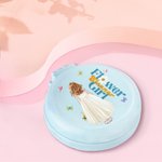 Personalisierte Schmetterling Cartoon Blumenmädchen zurück Ansicht Tasche Folding Haarbürste mit Spiegel und Name Braut Dusche Hochzeit Party Geschenk für Blumenmädchen