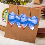 Personalisierte Multicolor Bleistift Bogen Form Ohrringe mit Namen Wertschätzung Teacher's Day Geschenk für Lehrer Pädagogen