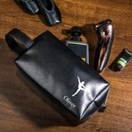 Personlig balettsilhuett Vattentät toalettväska i läder med namn och bärbart handtag för resor Födelsedagspresent för manlig dans