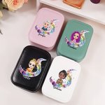 Personalised Watercolour Stave Musical Note Cartoon Character Leather Jewellery Box with LED Three-colour Adjustable Mirror Birthday Gift for Women