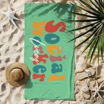 Personalisierte Sozialarbeiter schnell trocken überdimensioniert Mikrofaser Strandtuch mit Namen Sommer Urlaub Graduierung Geburtstag Geschenk für Familie Freunde