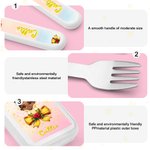 Personalised Cartoon Little Princess Bow Food-safe Stainless Steel Kid's Fork Spoon Knife 3 Pcs Cutlery Set with Name and Case Birthday Gift for Girls